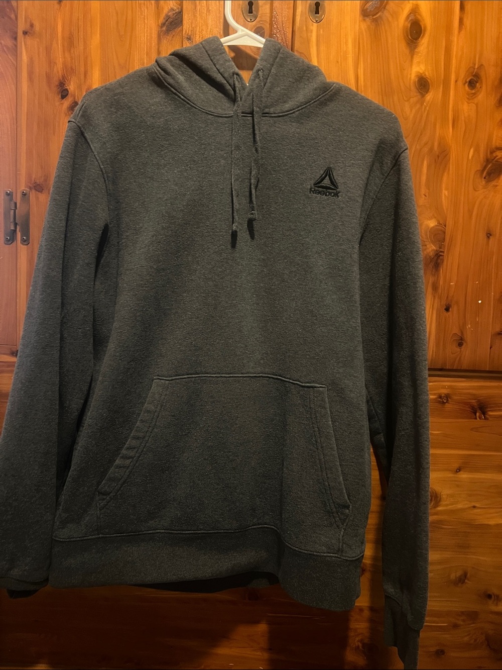 Reebok Dark Gray Pullover Hoodie with Logo